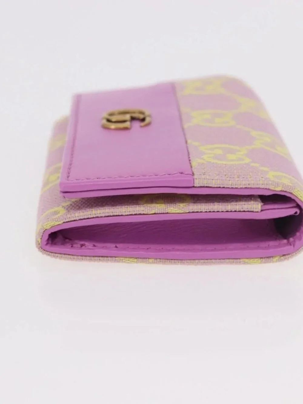 GUCCI GG Canvas Card Case Purple 783120 Auth SW2352SM